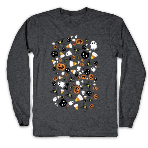 Spoopy Halloween Pattern Longsleeve Tee