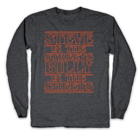 Steve In The Streets Billy In The Sheets Parody White Print Longsleeve Tee