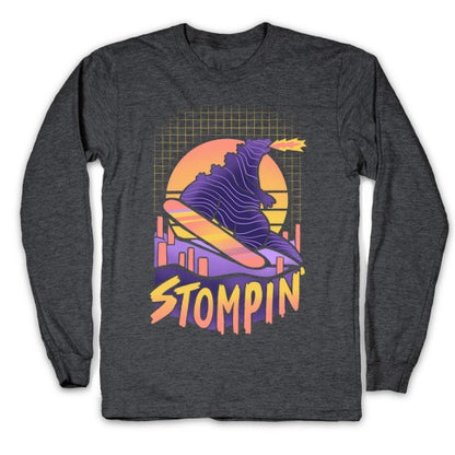 Stompin' Snowboarding Godzilla Longsleeve Tee