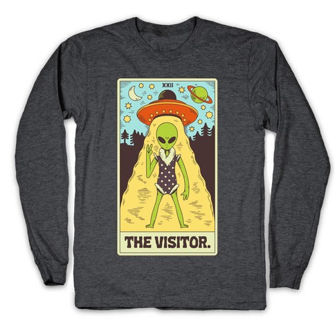 The Visitor Alien Tarot Card Longsleeve Tee