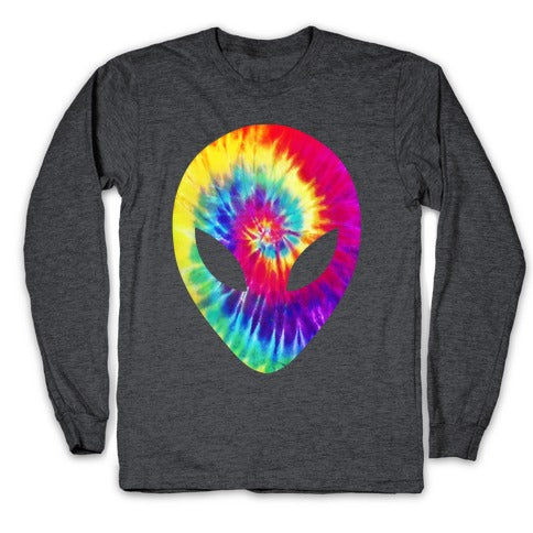 Tie Dye Alien Head Longsleeve Tee