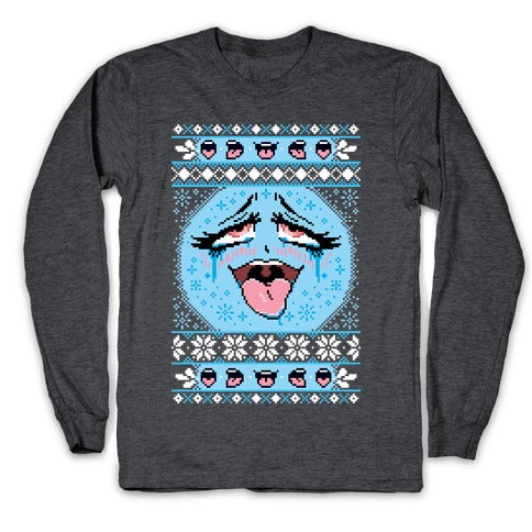 Ugly Ahegao Christmas Sweater Longsleeve Tee