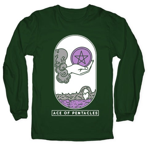 Ace of Pentacles Asexual Pride Longsleeve Tee