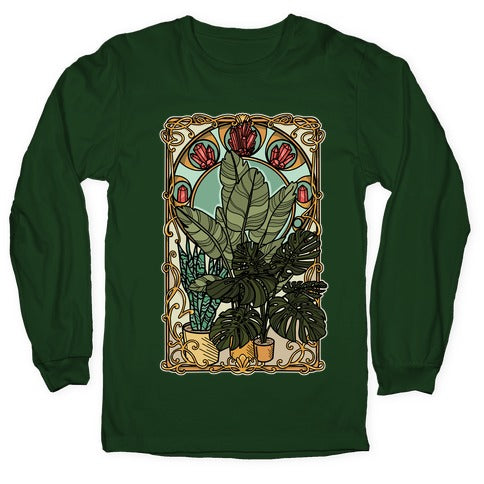 Art Nouveau House Plants Longsleeve Tee