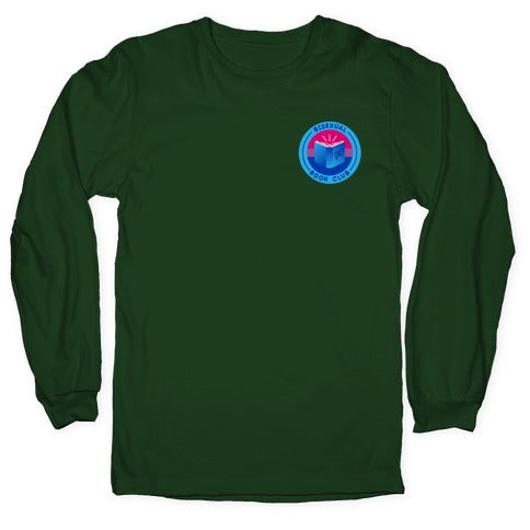 Bisexual Book Club Patch Version 2 White Print Longsleeve Tee
