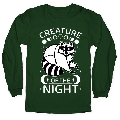 Creature Of The Night Raccoon Longsleeve Tee