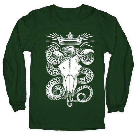 Crowned Serpent Goat Skull Longsleeve Tee