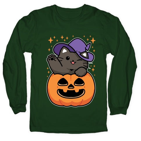 Cute Halloween Cat Longsleeve Tee