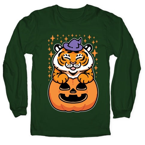 Cute Halloween Tiger Longsleeve Tee