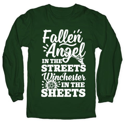 Fallen Angel In The Streets Winchester In The Sheets Longsleeve Tee