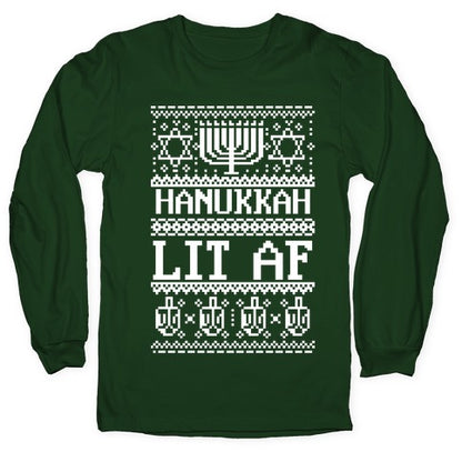 Hanukkah Lit AF Longsleeve Tee