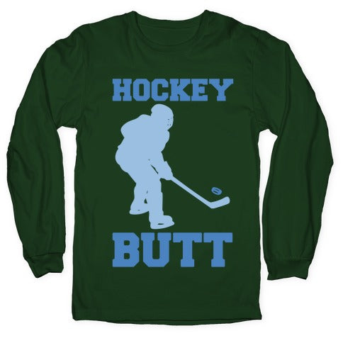Hockey Butt White Print Longsleeve Tee