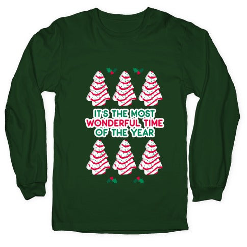 It's the Most Wonderful Time of the Year (Holiday Tree Cake Time) Longsleeve Tee