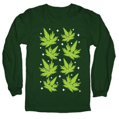 Kawaii Weed Leaves Longsleeve Tee
