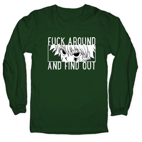 Killua Fuck Around And Find Out (white)  Longsleeve Tee