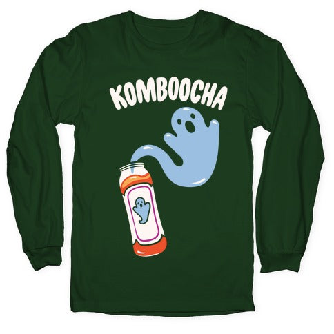 Komboocha Parody White Print Longsleeve Tee