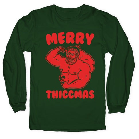 Merry Thiccmas Parody White PRint Longsleeve Tee