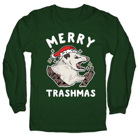 Merry Trashmas Opossum Longsleeve Tee