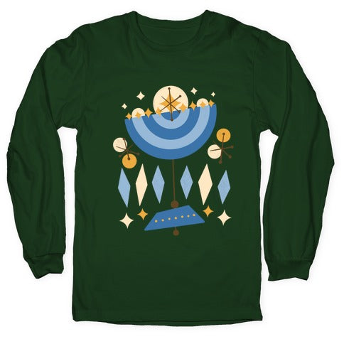 Mid-Century Modern Menorah (Hanukkah) Longsleeve Tee