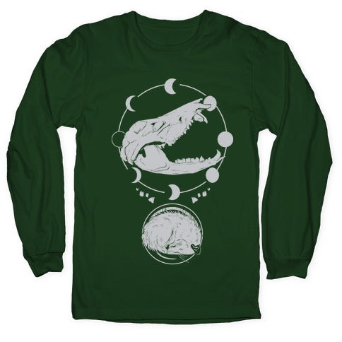 Occult Trash Possum White Print Longsleeve Tee