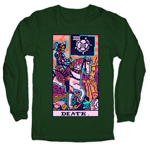 Pixelated Death Tarot Card Longsleeve Tee