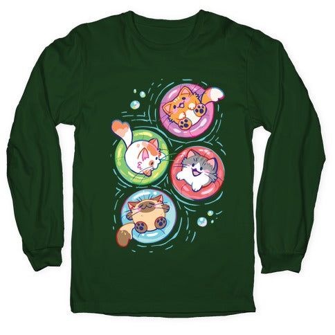 Pool Party Cats Longsleeve Tee