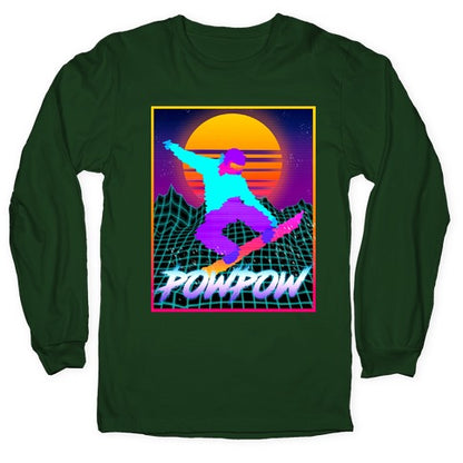 POWPOW Synthwave Snowboarder Longsleeve Tee