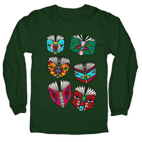 Punk Book Tattoo Pattern Longsleeve Tee