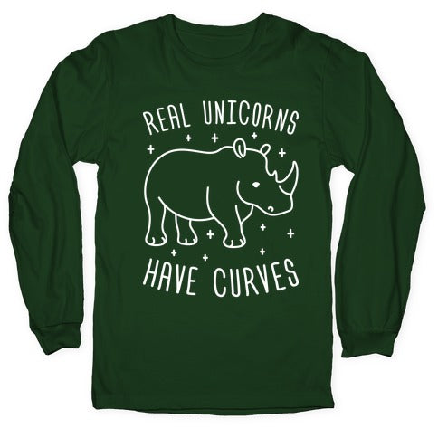 Real Unicorns Have Curves (Rhino) Longsleeve Tee