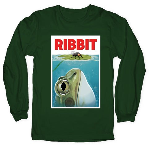 Ribbit Jaws Parody Longsleeve Tee