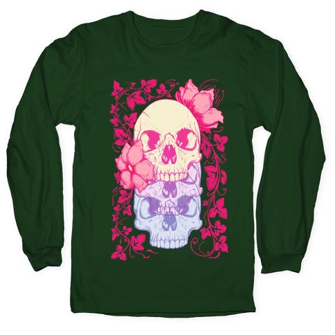 Skull of Vines and Flowers Longsleeve Tee