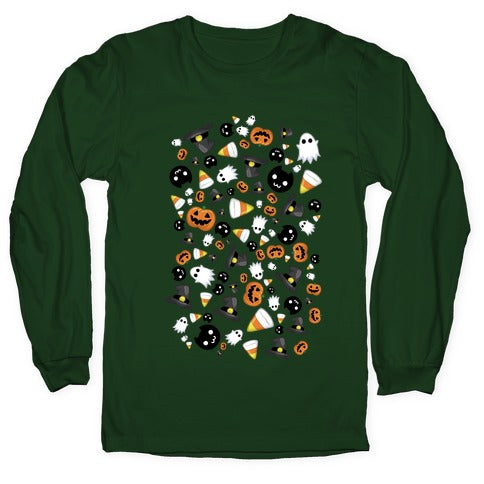Spoopy Halloween Pattern Longsleeve Tee