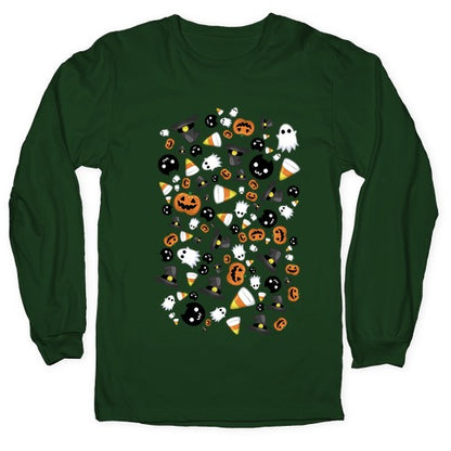 Spoopy Halloween Pattern Longsleeve Tee