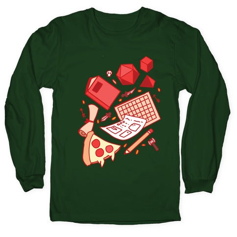 Tabletop RPG pattern Longsleeve Tee