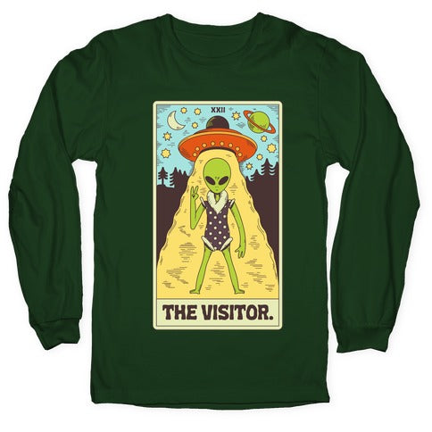 The Visitor Alien Tarot Card Longsleeve Tee