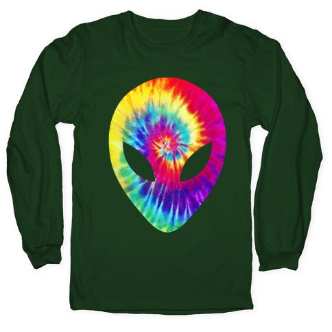 Tie Dye Alien Head Longsleeve Tee