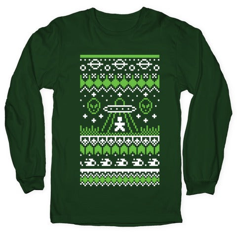 Ugly Alien Christmas Sweater Longsleeve Tee
