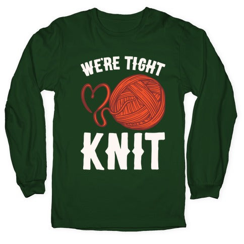 We're Tight Knit (Red Yarn) Pairs Shirt White Print Longsleeve Tee