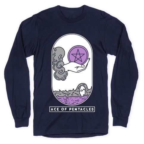 Ace of Pentacles Asexual Pride Longsleeve Tee