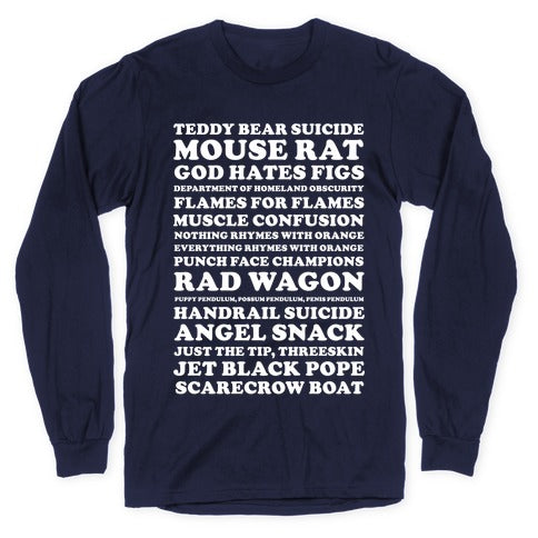 Andy Dwyer Band Names Longsleeve Tee