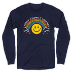 Barely Holding It Together Rainbow Smiley Longsleeve Tee