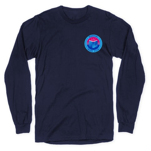 Bisexual Book Club Patch Version 2 White Print Longsleeve Tee