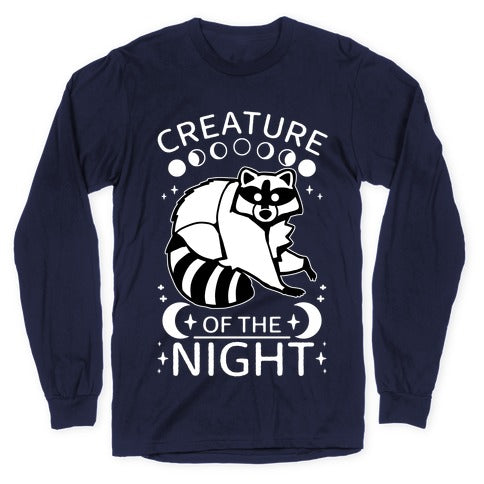 Creature Of The Night Raccoon Longsleeve Tee
