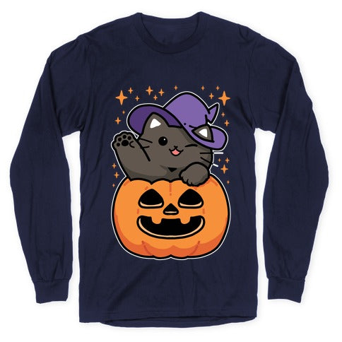 Cute Halloween Cat Longsleeve Tee