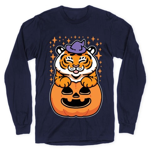 Cute Halloween Tiger Longsleeve Tee