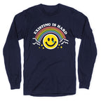 Existing Is Hard Rainbow Smile Longsleeve Tee