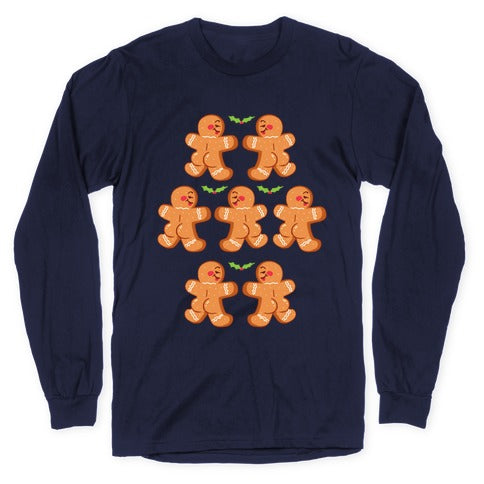 Gingerbread Butts Pattern Longsleeve Tee