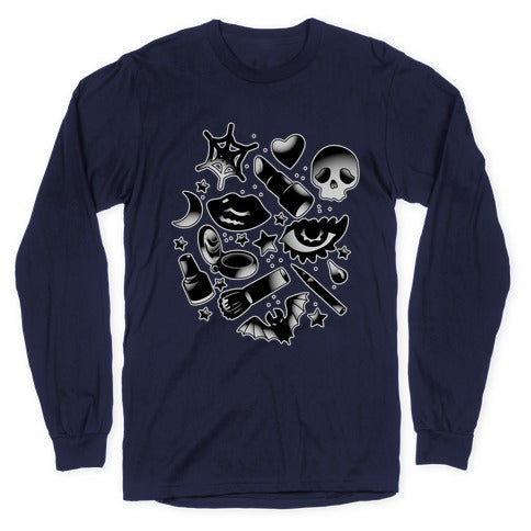 Goth Makeup Pattern Longsleeve Tee