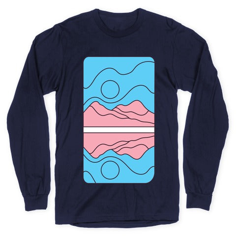 Groovy Pride Flag Landscapes: Trans Flag Longsleeve Tee