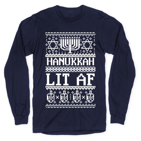 Hanukkah Lit AF Longsleeve Tee